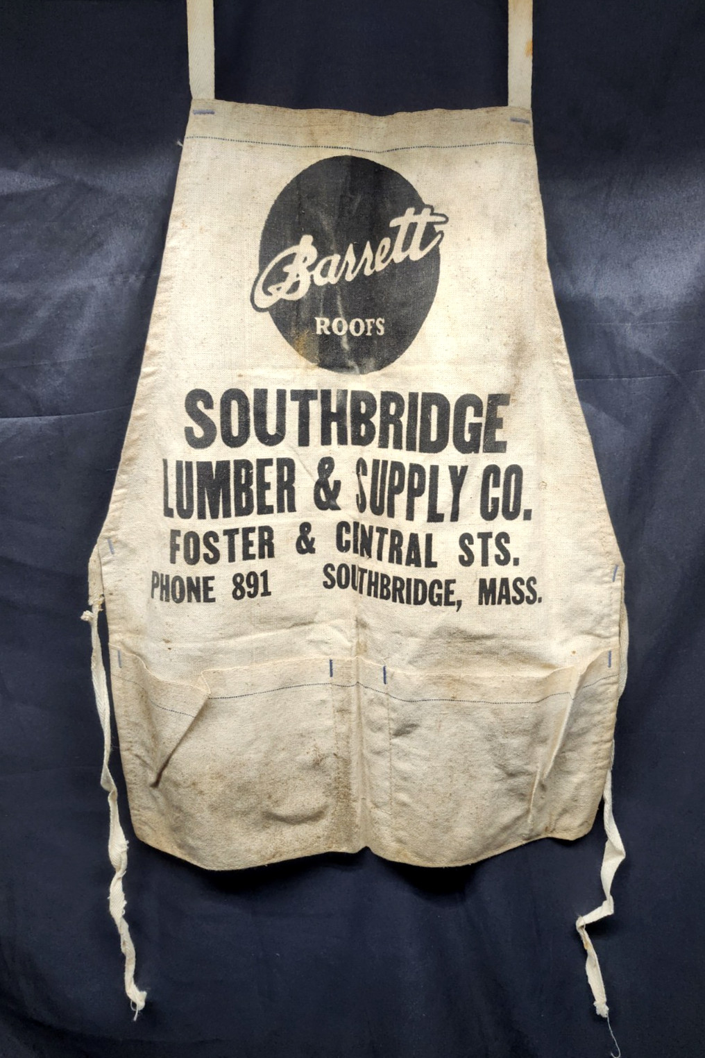 Vintage Southridge MA Lumber & Supply Co. Nail Apron Barrett Roofs ~ Pre 1950
