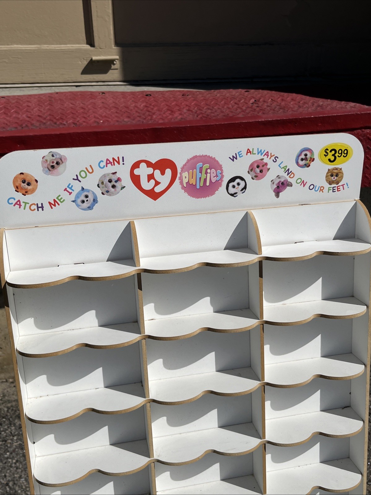 TY Beanie Baby Puffies store Display 36 slots 55.5”x20” *RARE