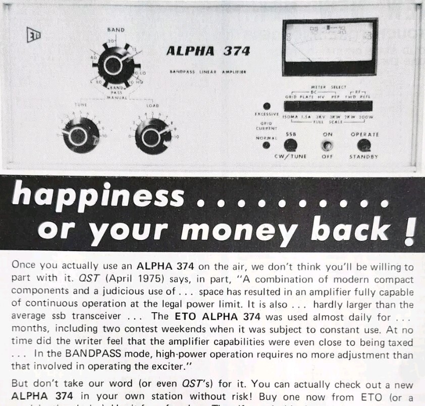 1975 Ehrhorn Tech Alpha 374 Bandpass Amplifier Advertisement Electronics DWLL13