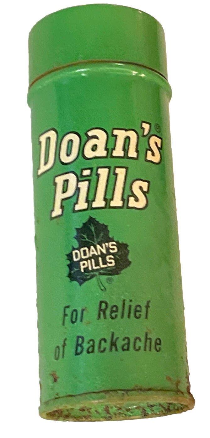 Doans Pills Vintage tin container tube For Back Relief 1950s/1960s Display Prop
