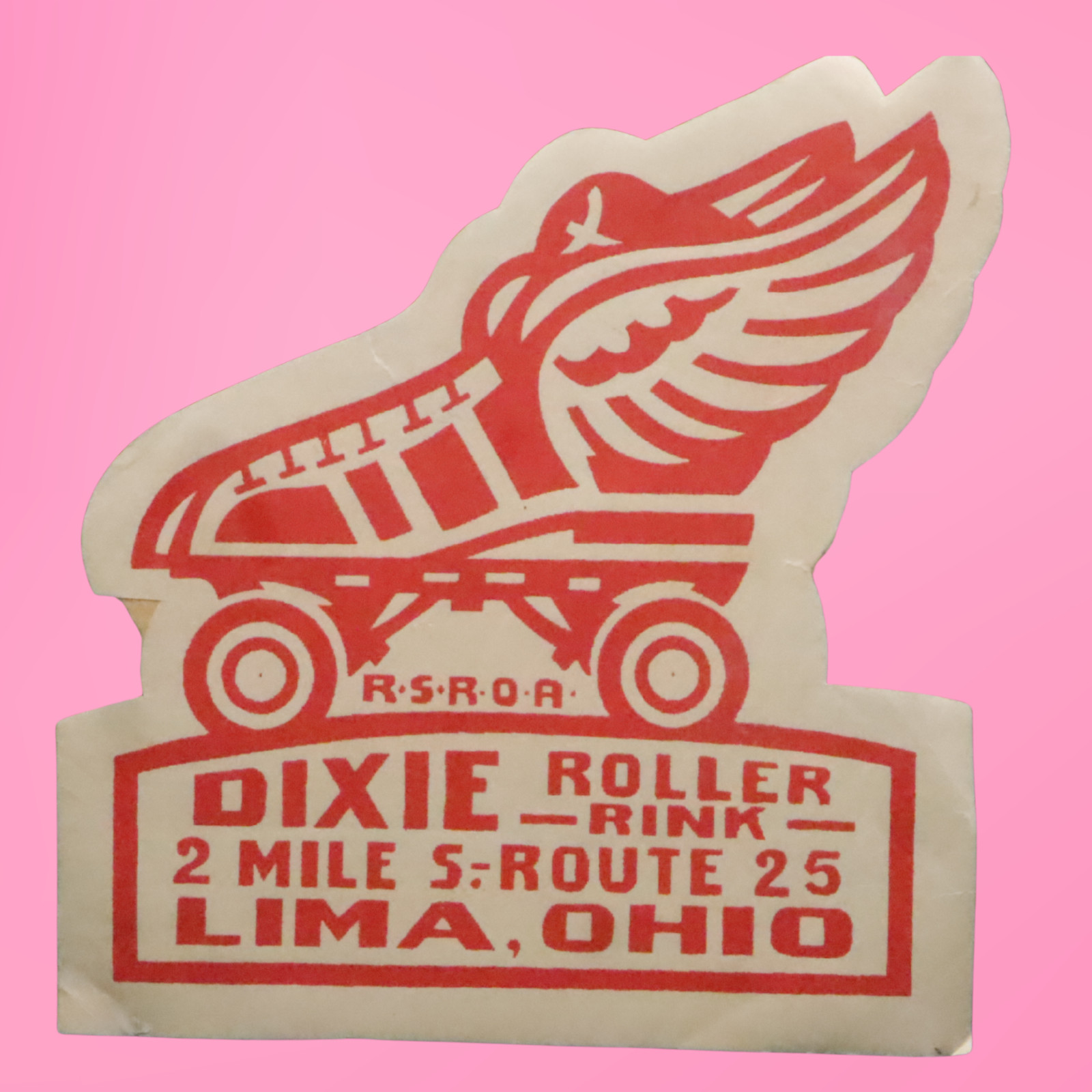 Vintage Lima Ohio Roller Skating Rink Sticker Dixie Label Rare S9
