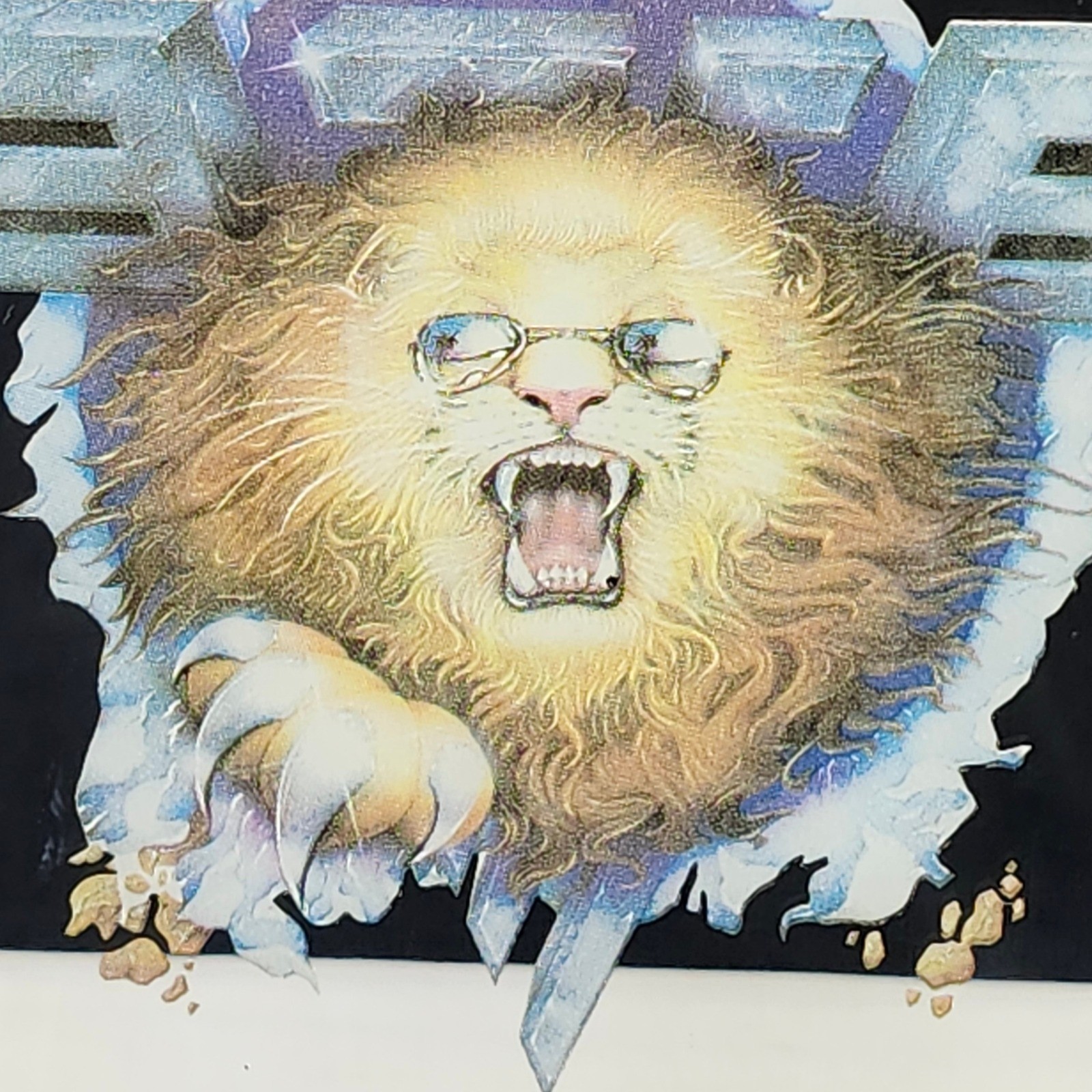 Van Halen Carnival Mirror 1982 Vintage Lion Graphic Wood Frame 13×10 Memorabilia