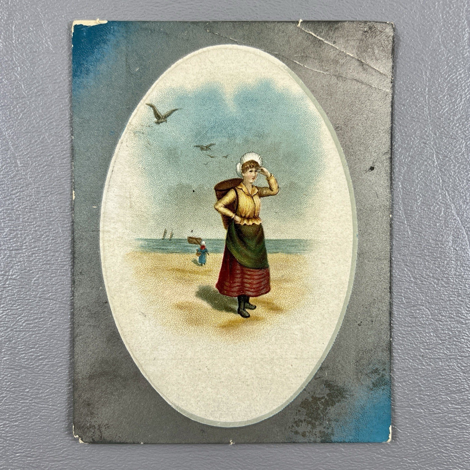 Victorian Trade Card Pix Liquida Cough Remedy Auburn Drug Beach 3.5×4.25″