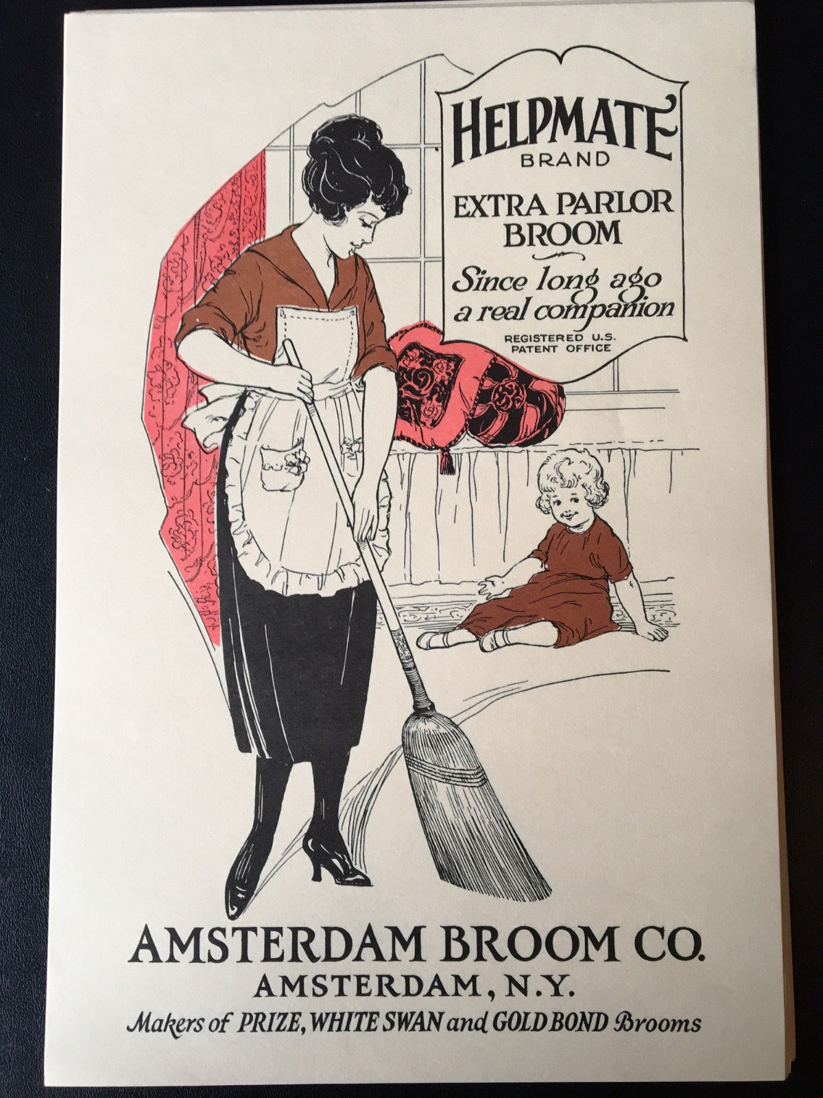 1920’s Helpmate Brand Extra Parlor Advertising Broom Label – Amsterdam, N.Y