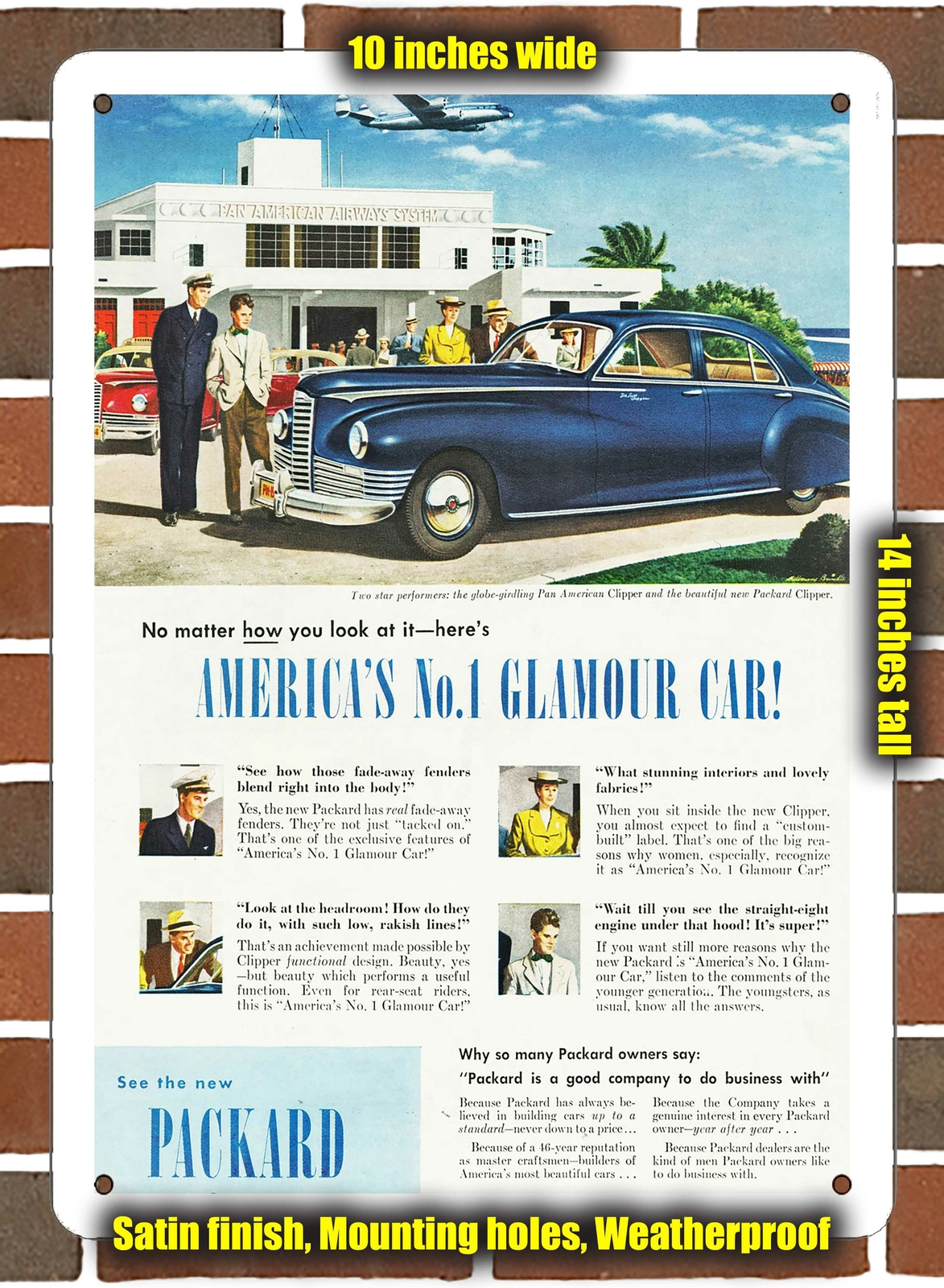 Metal Sign – 1946 Packard Clipper Sedan- 10×14 inches