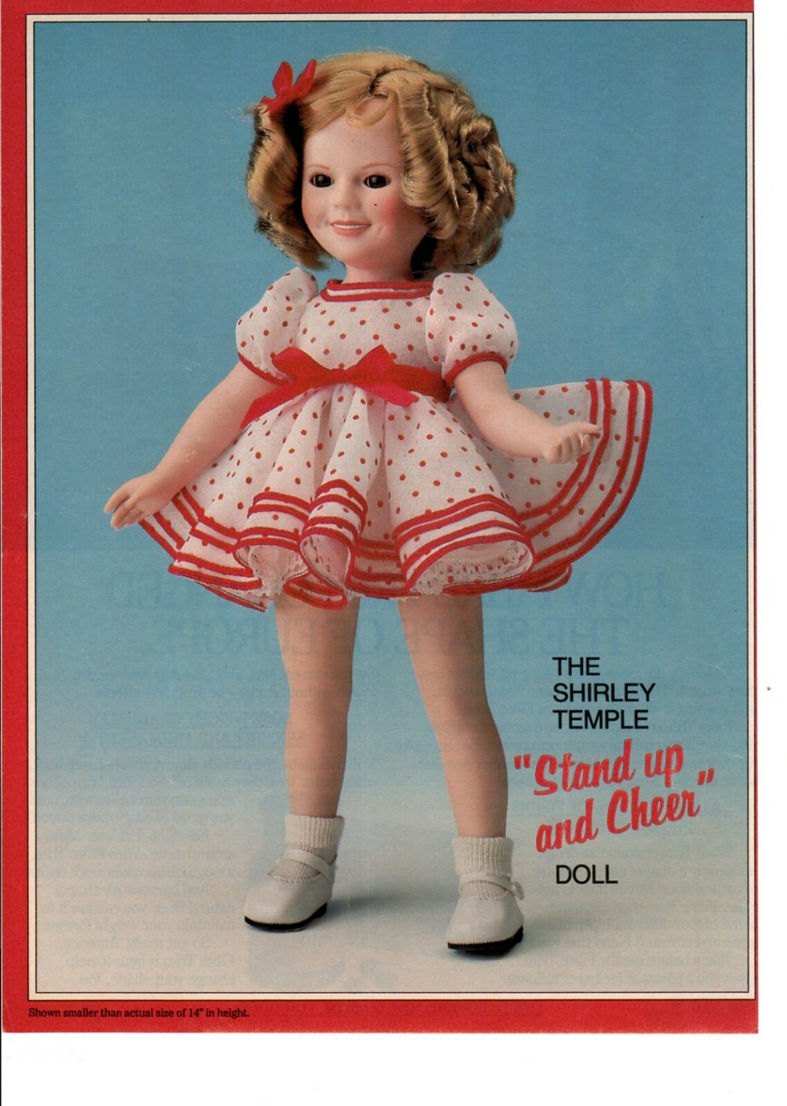 Vintage advertising print ad Doll 14 inch Shirley Temple Stand Up Cheer 1986 ad