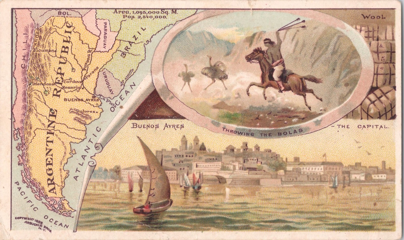ARBUCKLE BROS COFFEE CO New York – Victorian Trade Card – Argentine Republic