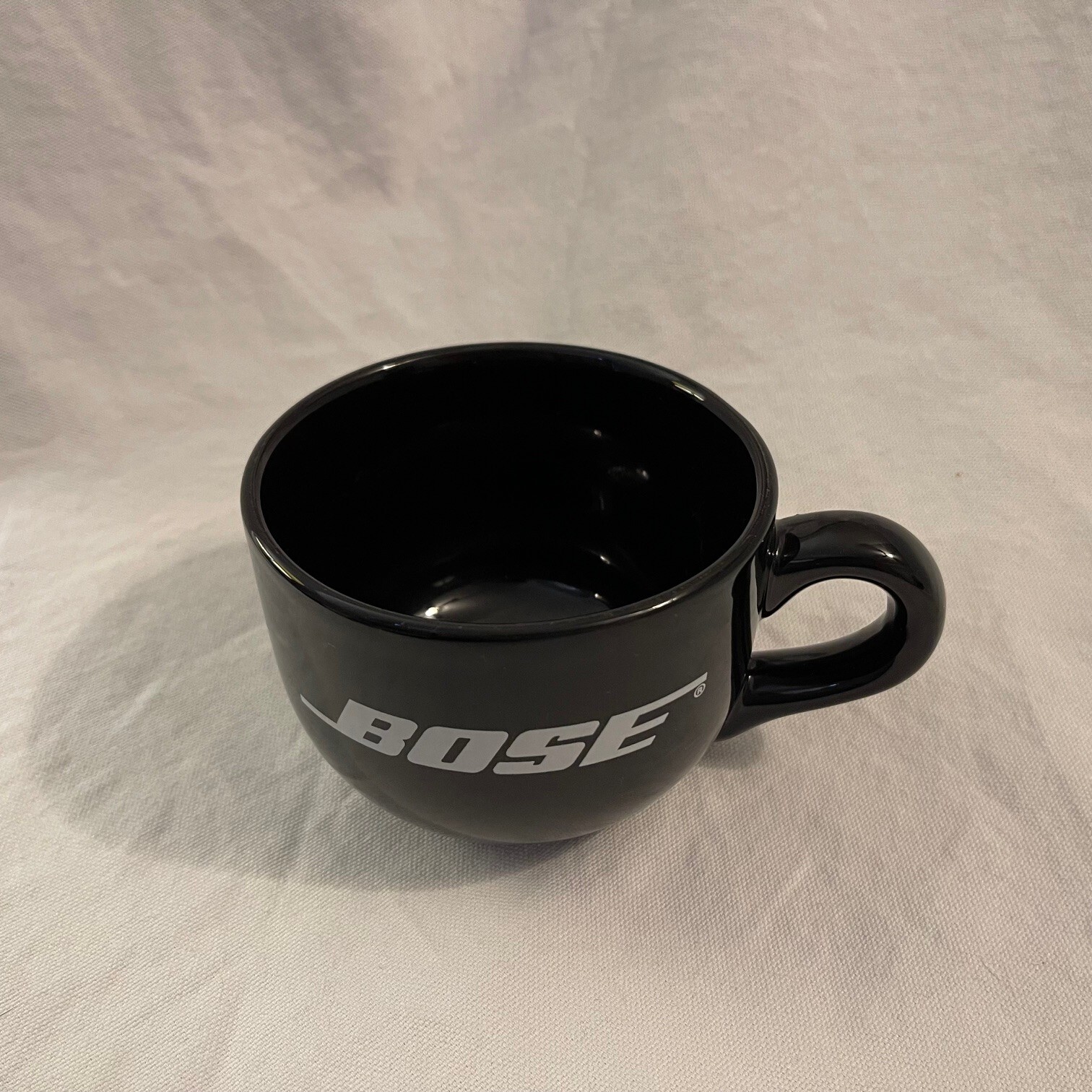 BOSE Black Coffee Tea Mug Soup Bowl Cappuccino Latte 4.5” Promo Advertising Cup