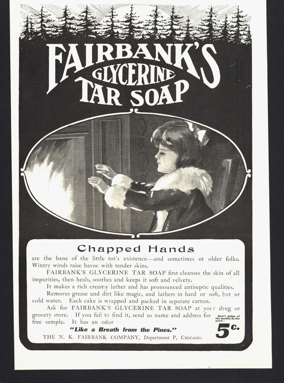 1925 FAIRBANKS GLYCERINE TAR SOAP N.K. FAIRBANK COMPANY VINTAGE PRINT AD