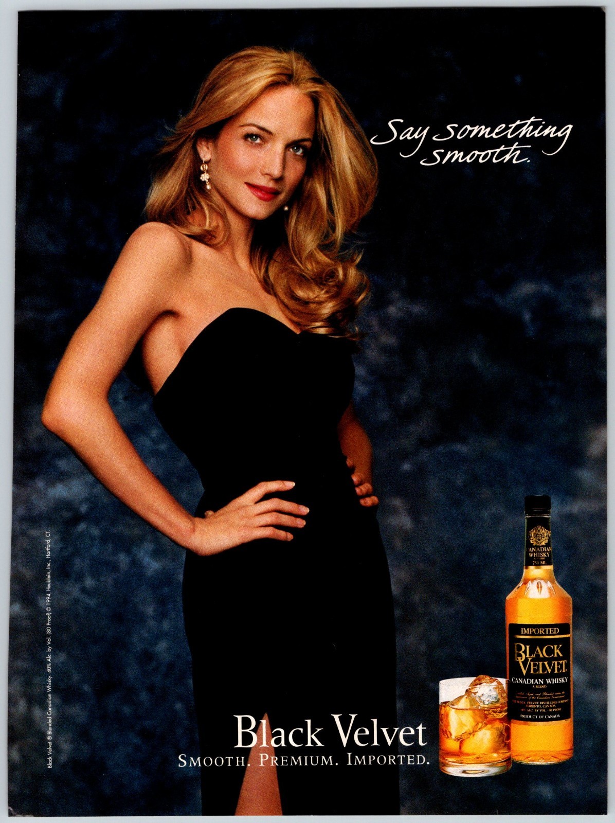 1994 PRETTY WOMAN BLACK VELVET WHISKY Vintage 8″X11″ Magazine Ad 1990’s HTN58