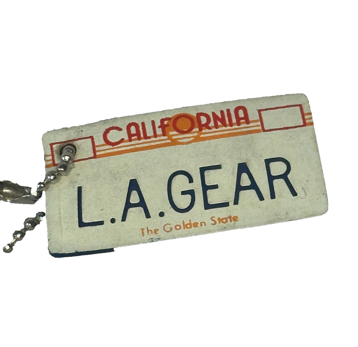 California L.A. Gear The Golden State License Plate Key Chain Tag vtg