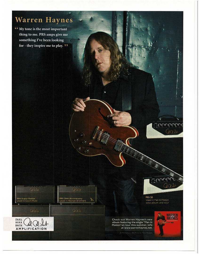 2011 PRS Amplifier Amp Head Cabinet WARREN HAYNES magazine ad