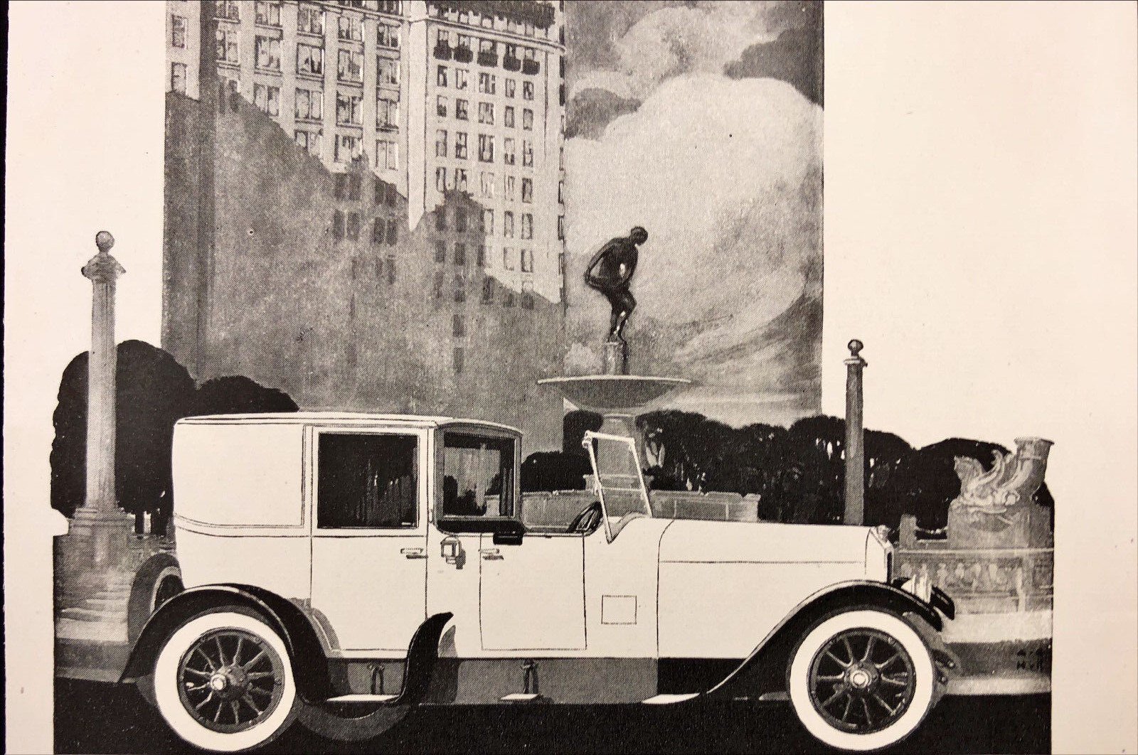 1919 Thompson Custom-Built Car Bodies Original Antique Print Ad Plaza Brougham