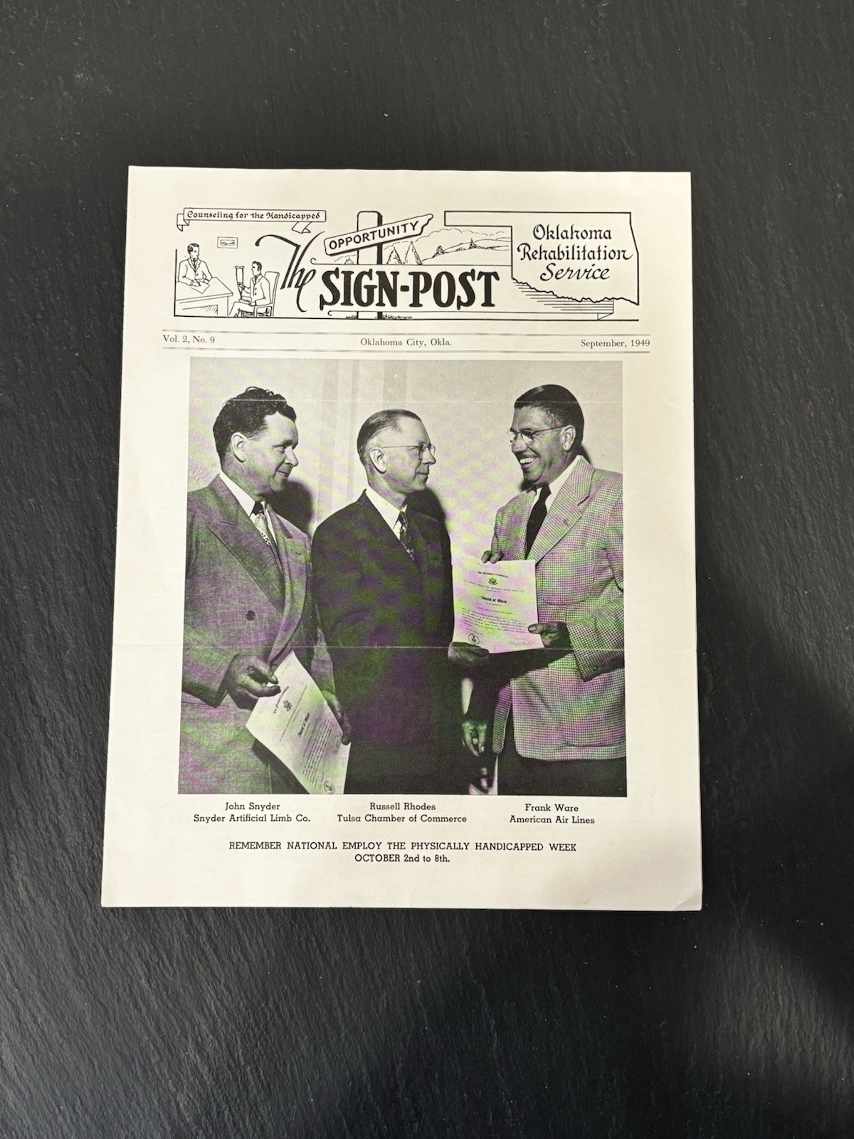 Vintage Sign-post, volume 2, number 9, September 1949