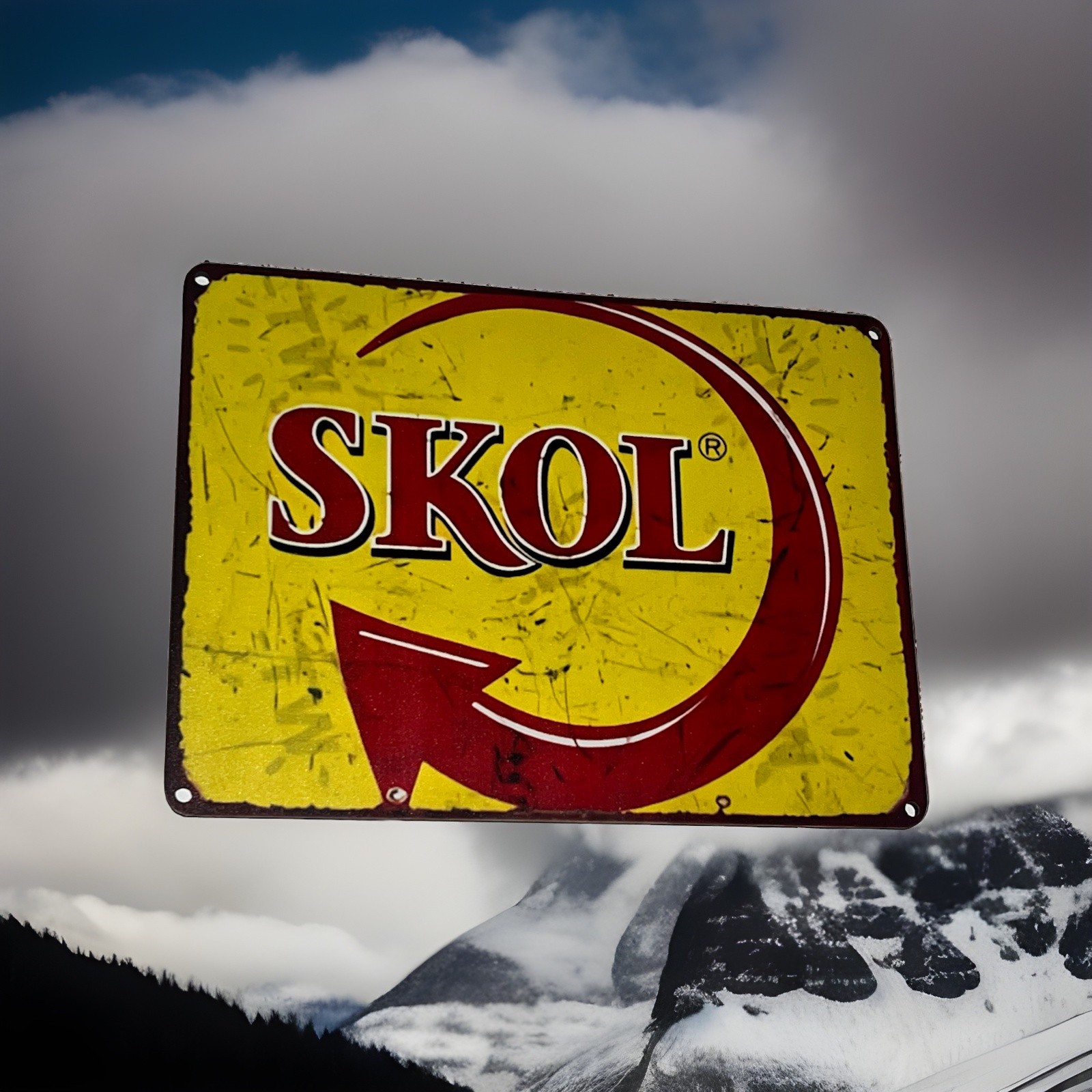 Skol Viking Beer Sign Vintage Wood Norse Bar, Man Cave, Wall Art Retro 8×6 2D