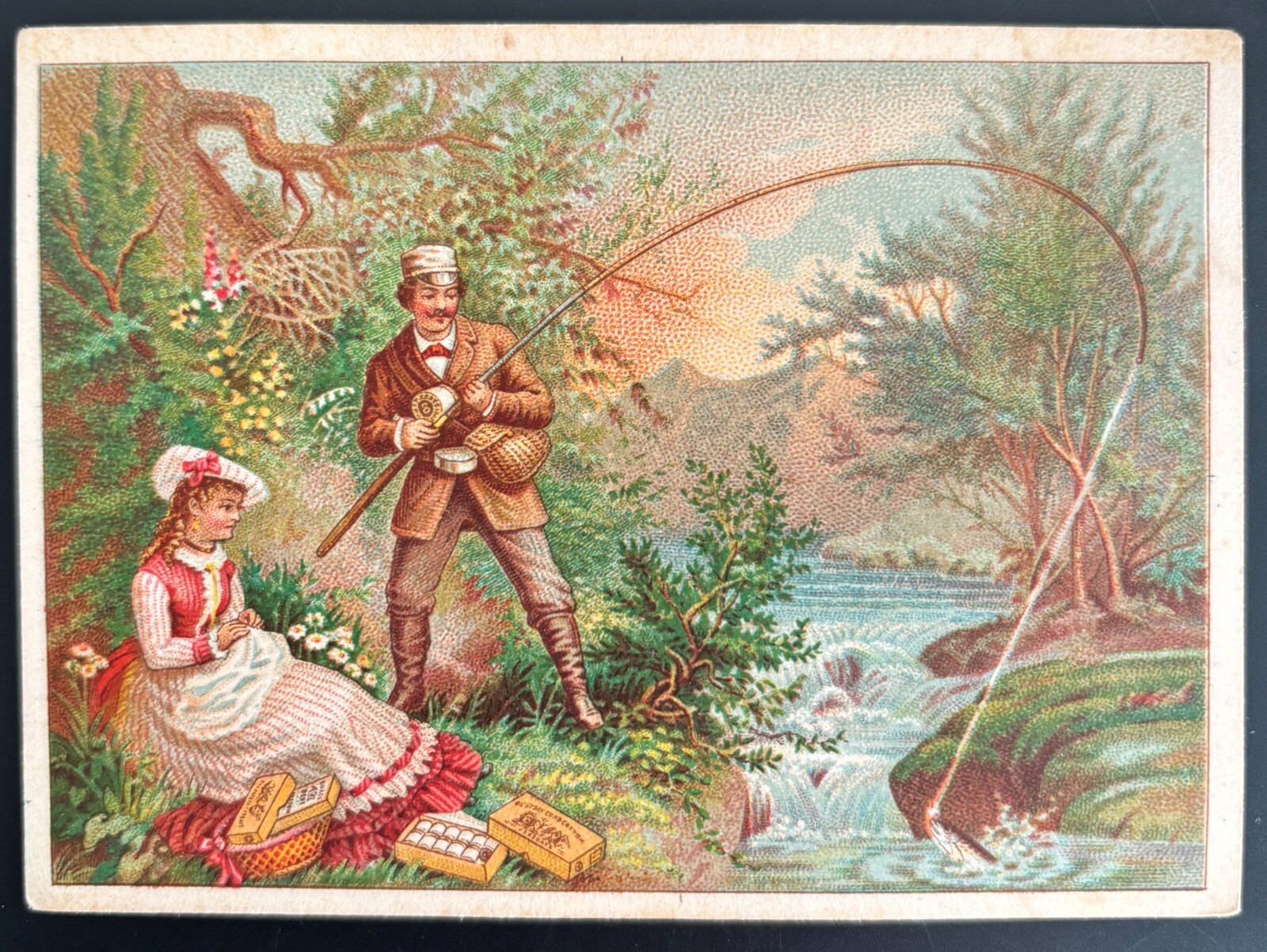 1880 J & P Coats Best Six Cord Spool Cotton Advertising Card Calendar Lithograph