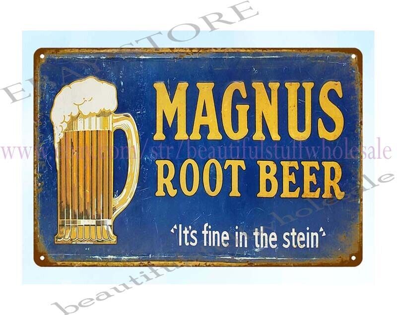 wall pieces for living room Magnus Root Beer metal tin sign