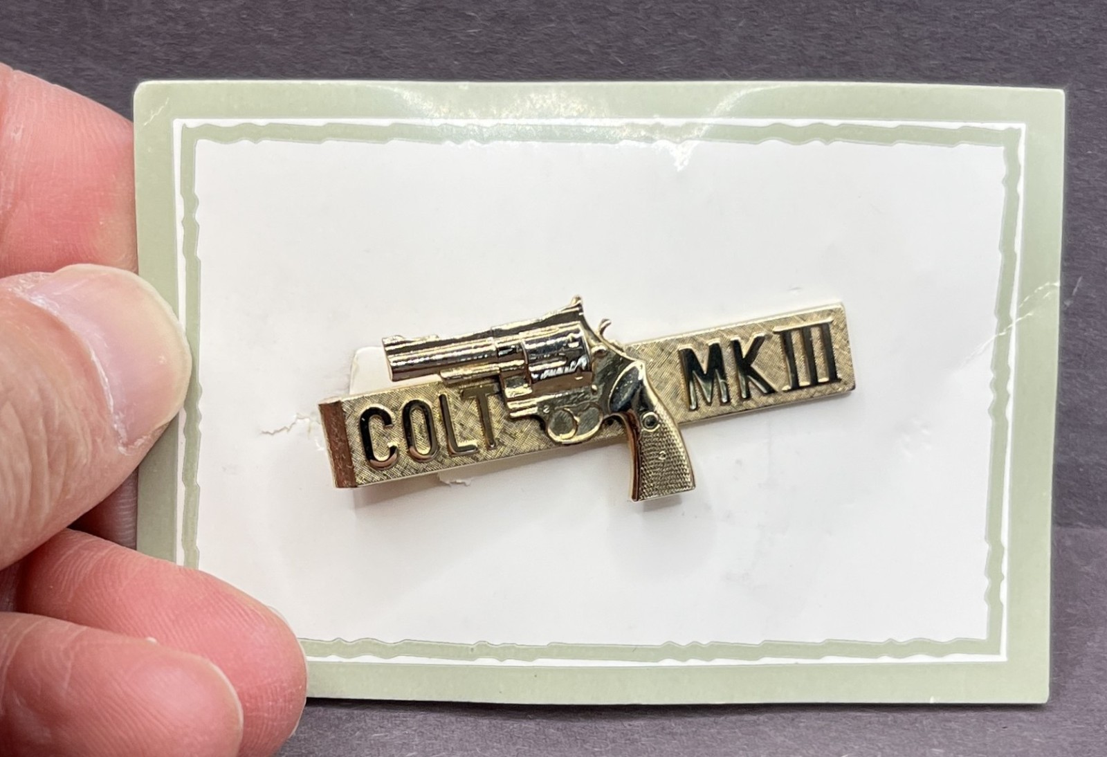 Colt Firearms Mk III Trooper Revolver Vintage Tie Bar Clip Vintage 1-3/4″