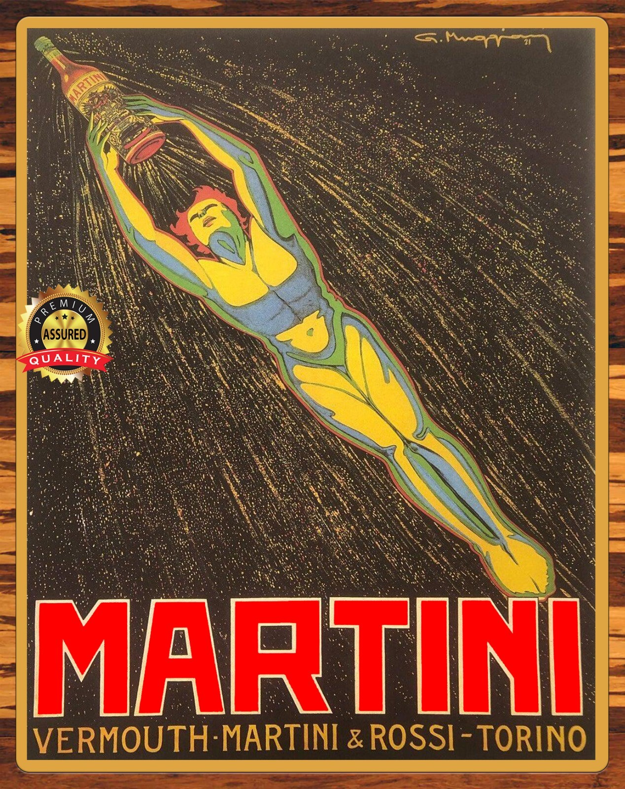 Vermouth Martini& Rossi – 1980s – Restored – Rare – Metal Sign 11 x 14