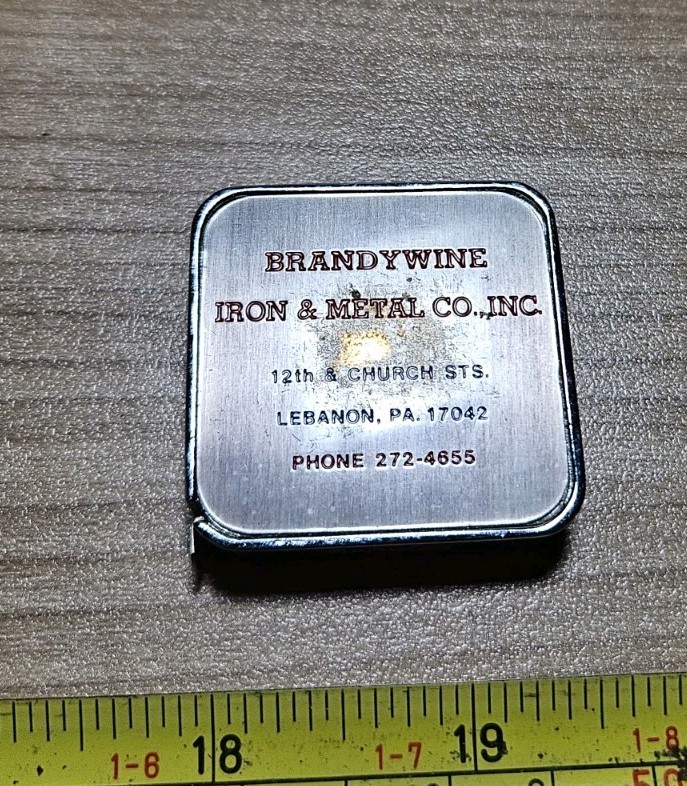 Vintage Brandywine Iron & Metal Co Lebanon PA Advertising Measuring Tape