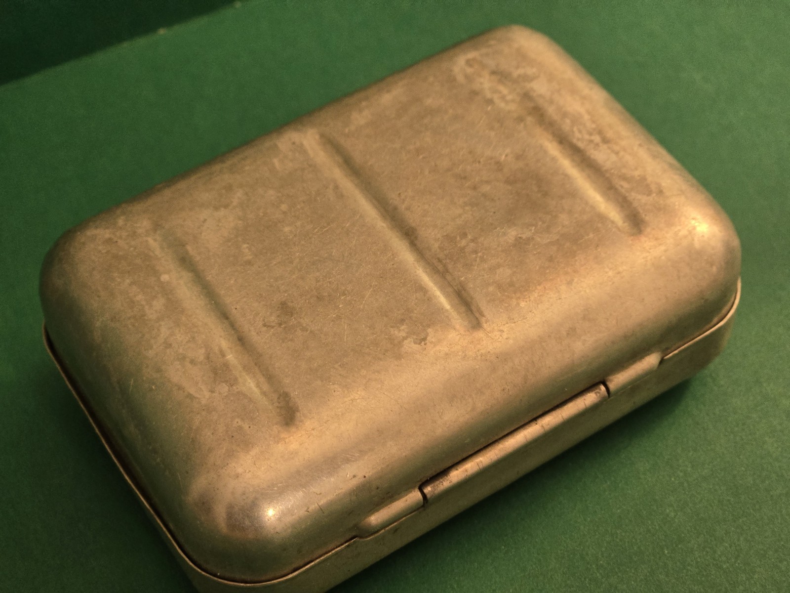Vintage Aluminum Soap Tin with Hinged Lid, Ice Scraper, Jane Parker Pie Tin LOT!