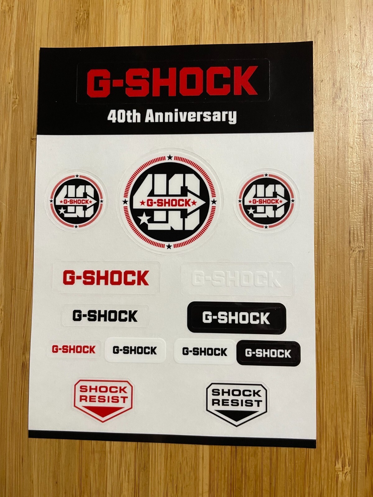 Casio 40th Anniversary Novelty G-Shock Promotion Item Sticker 14 Sheets