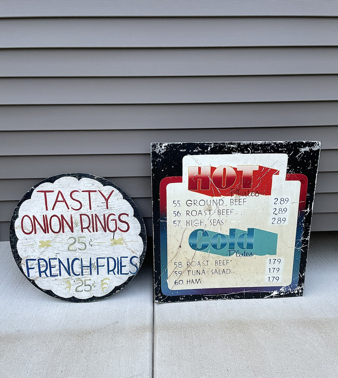 Antique Vintage Carnival Grocery Store Deli Advertising Signs Display 1950s 60s