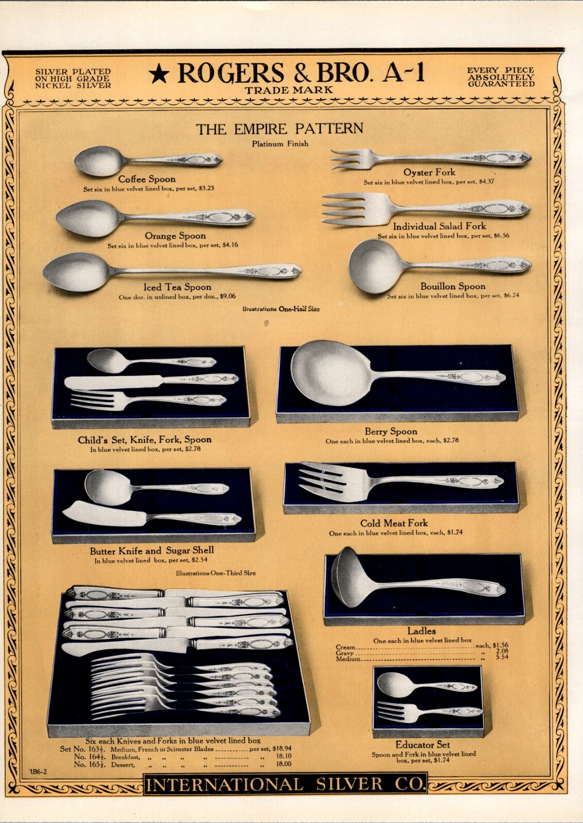 International Silver Co Empire Pattern 1924 Illustrated Catalog Page