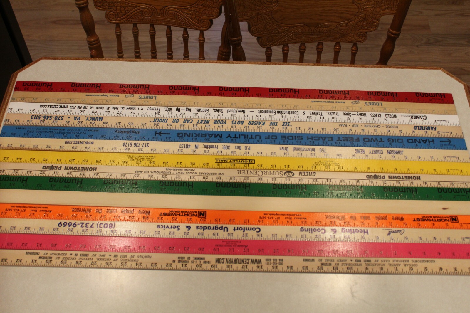 14 Yardstick Wood Wooden Ruler Lot Advertising Sign Color Art Craft Hobby