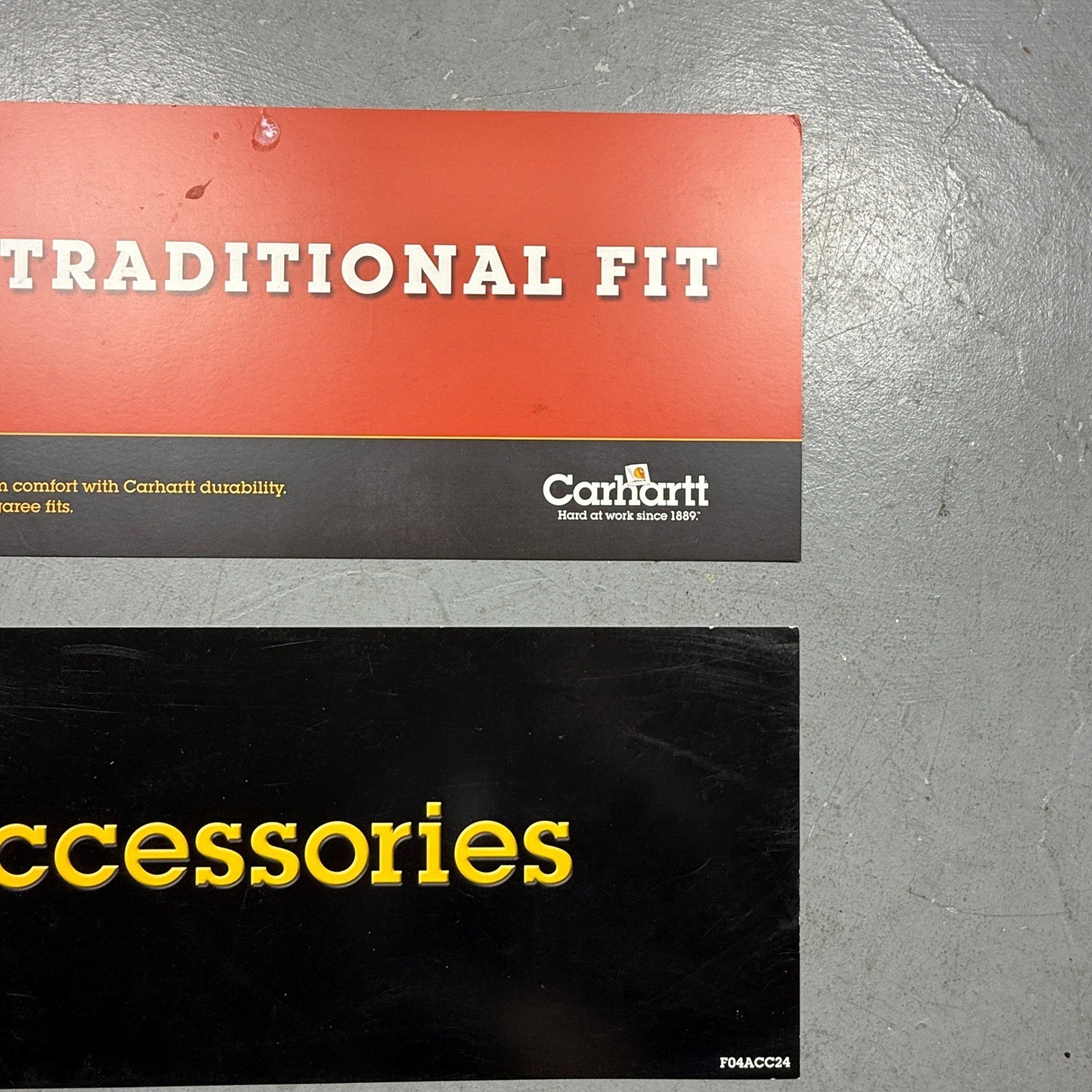 Lot Of 3 Carhartt Retail Store Display Advertisement Signs Early 2000s 24×8