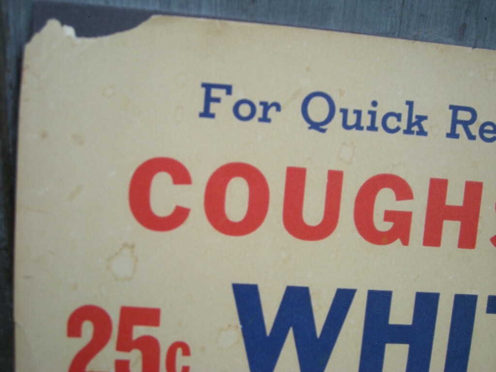 Antique DR. WHITES Lehighton, PA Medicine Advertising Store Display & Sign