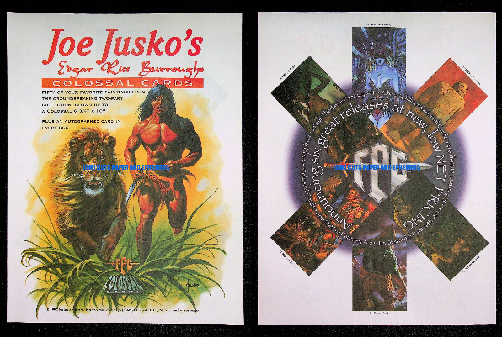 Joe Jusko Colossal CCG Cards FPG 1995 Tarzan Print Magazine Ad Poster ADVERT