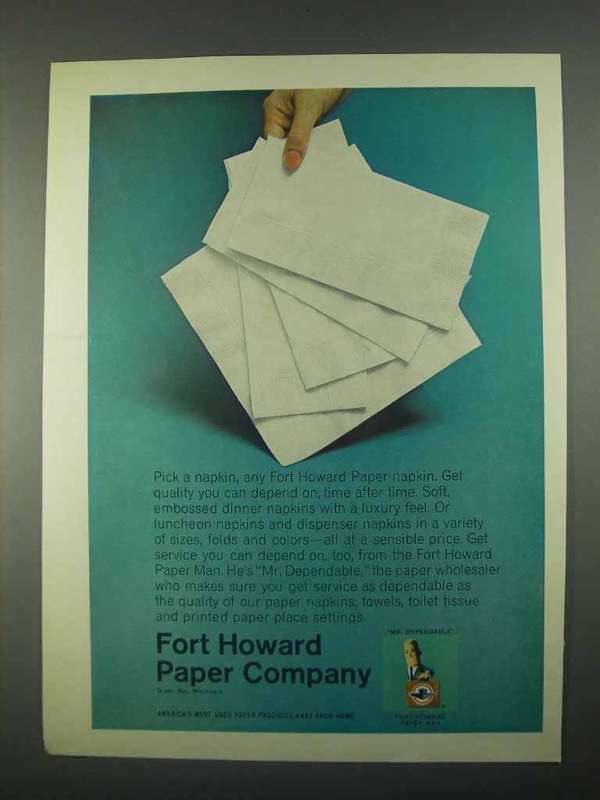 1967 Fort Howard Paper Napkins Ad
