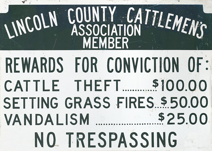 LINCOLN COUNTY CATTLEMEN’S ASSOCIATION NOTICE SIGN