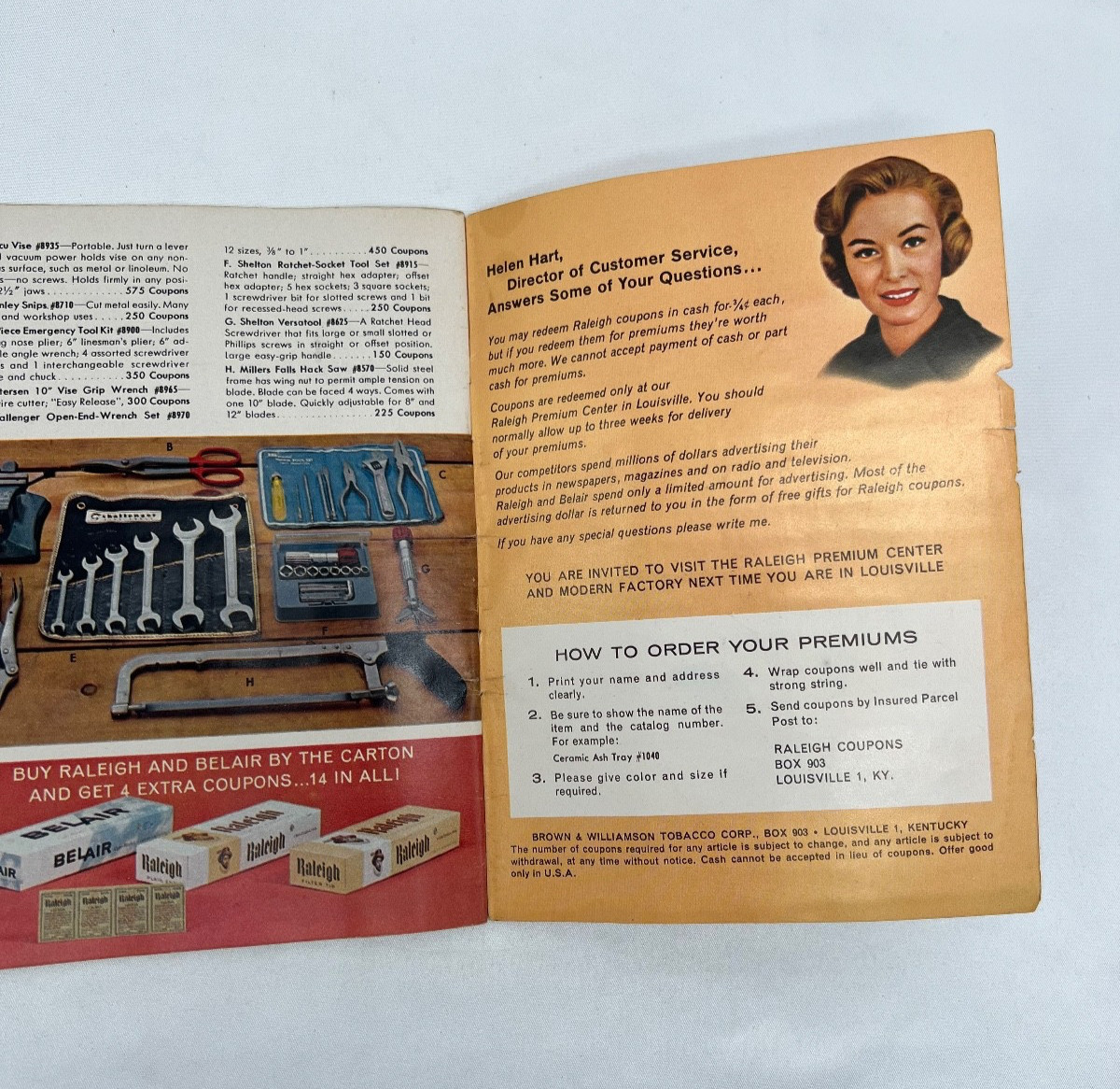 Vintage 1963 Raleigh Brown & Williamson B&W Tobacco Coupons Premium Catalog