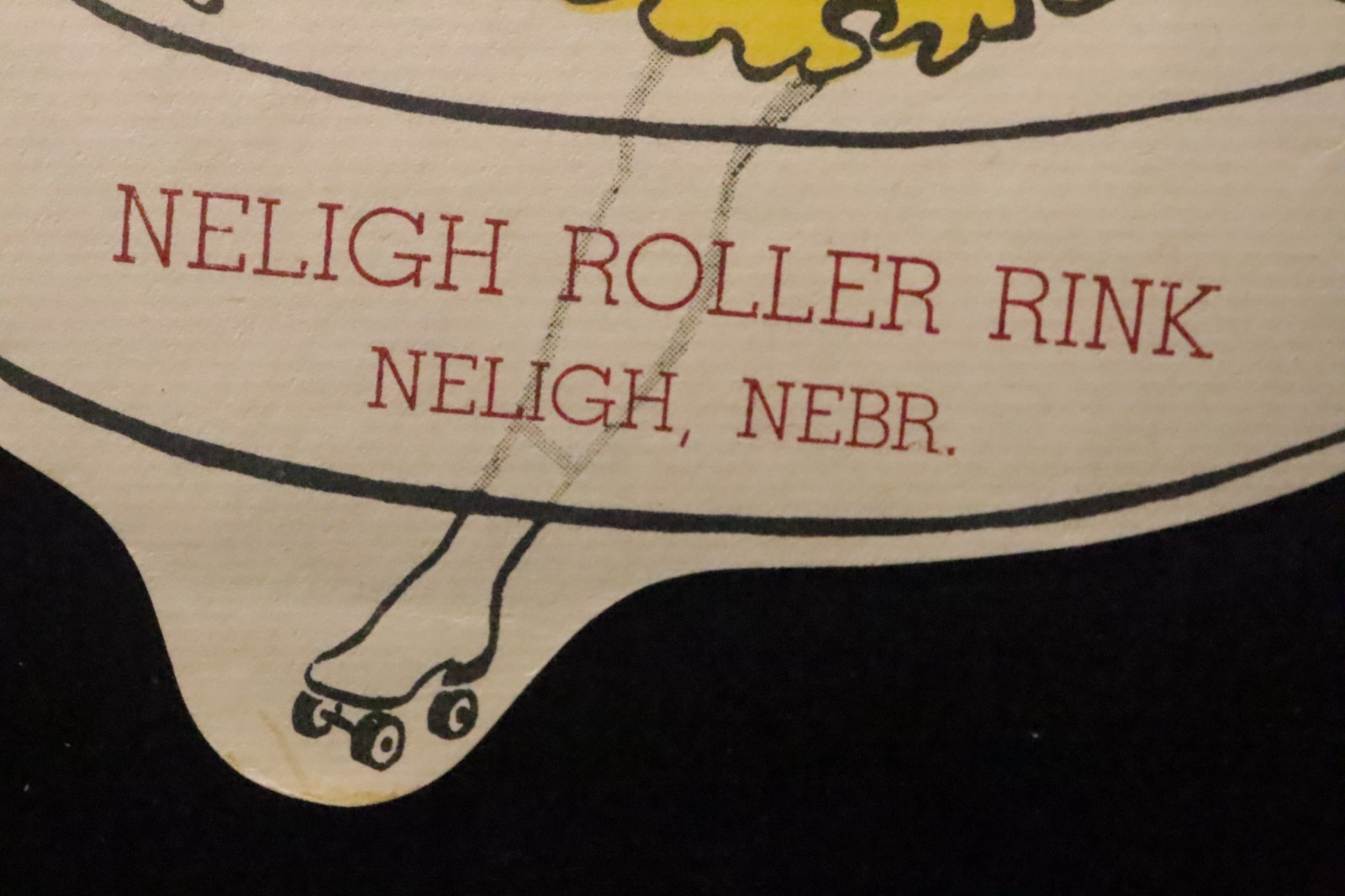 Neligh Nebraska 1940s Roller Skating Rink Sticker Skate Label Signed MJS Rare