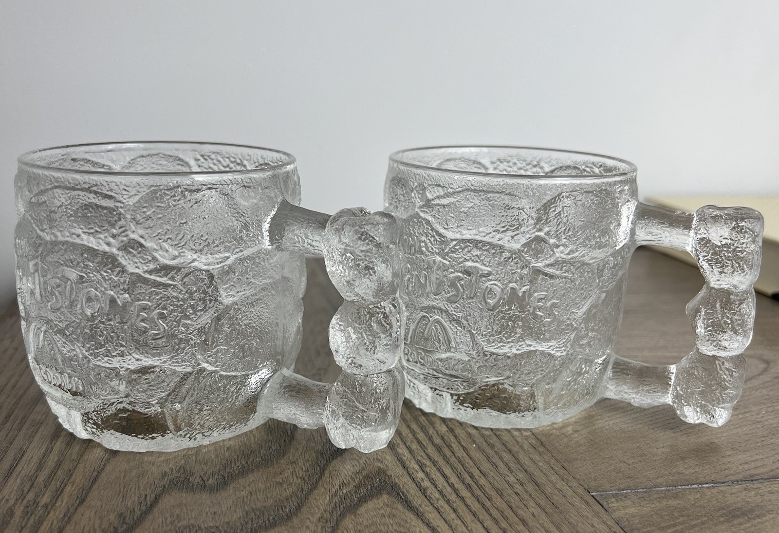 Vintage 1993 McDonald’s The Flintstones Glass Mug/coffee Cup Made In France 2 Pc