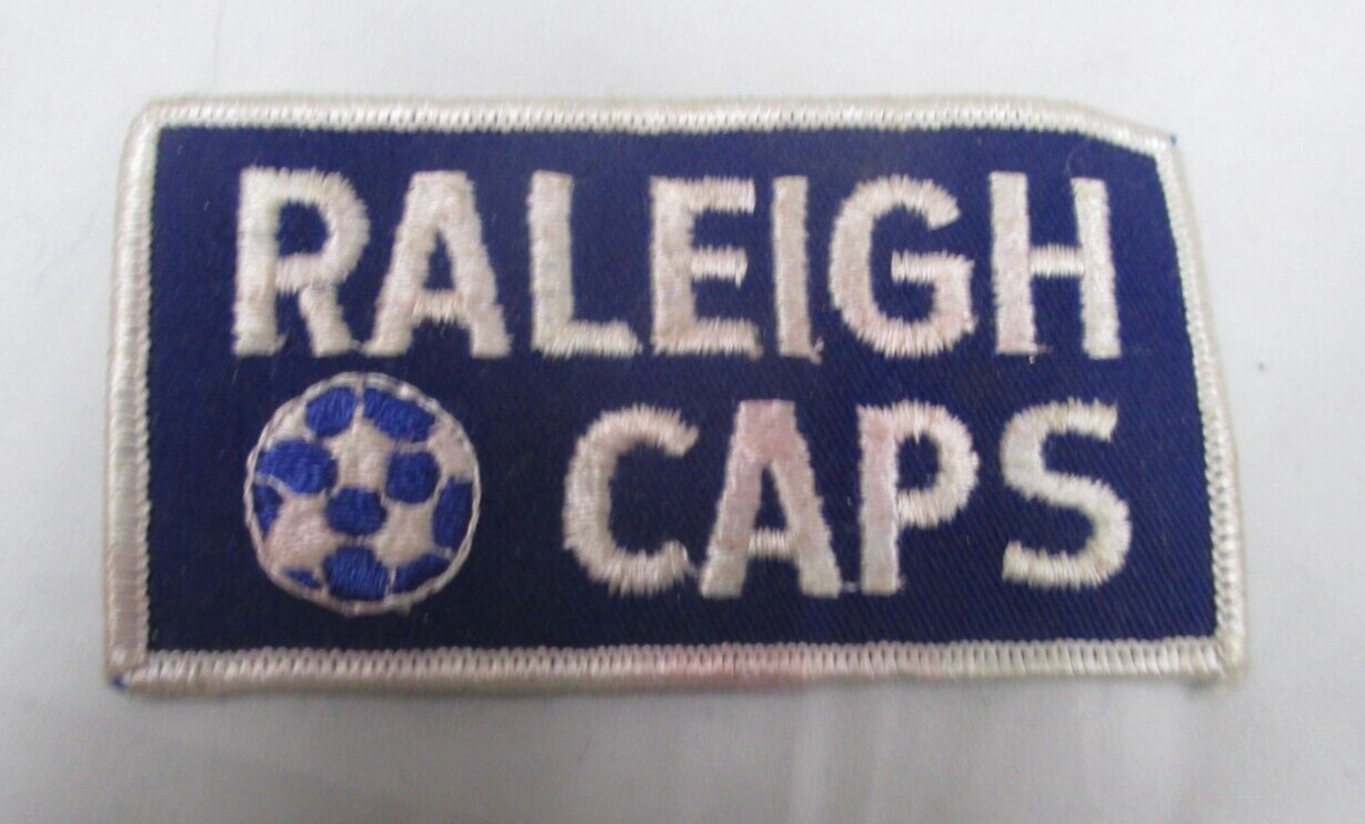 RALEIGH CAPS Soccer Club Embroidered Patch 3 3/4″ x 2″ NOS (sew on)