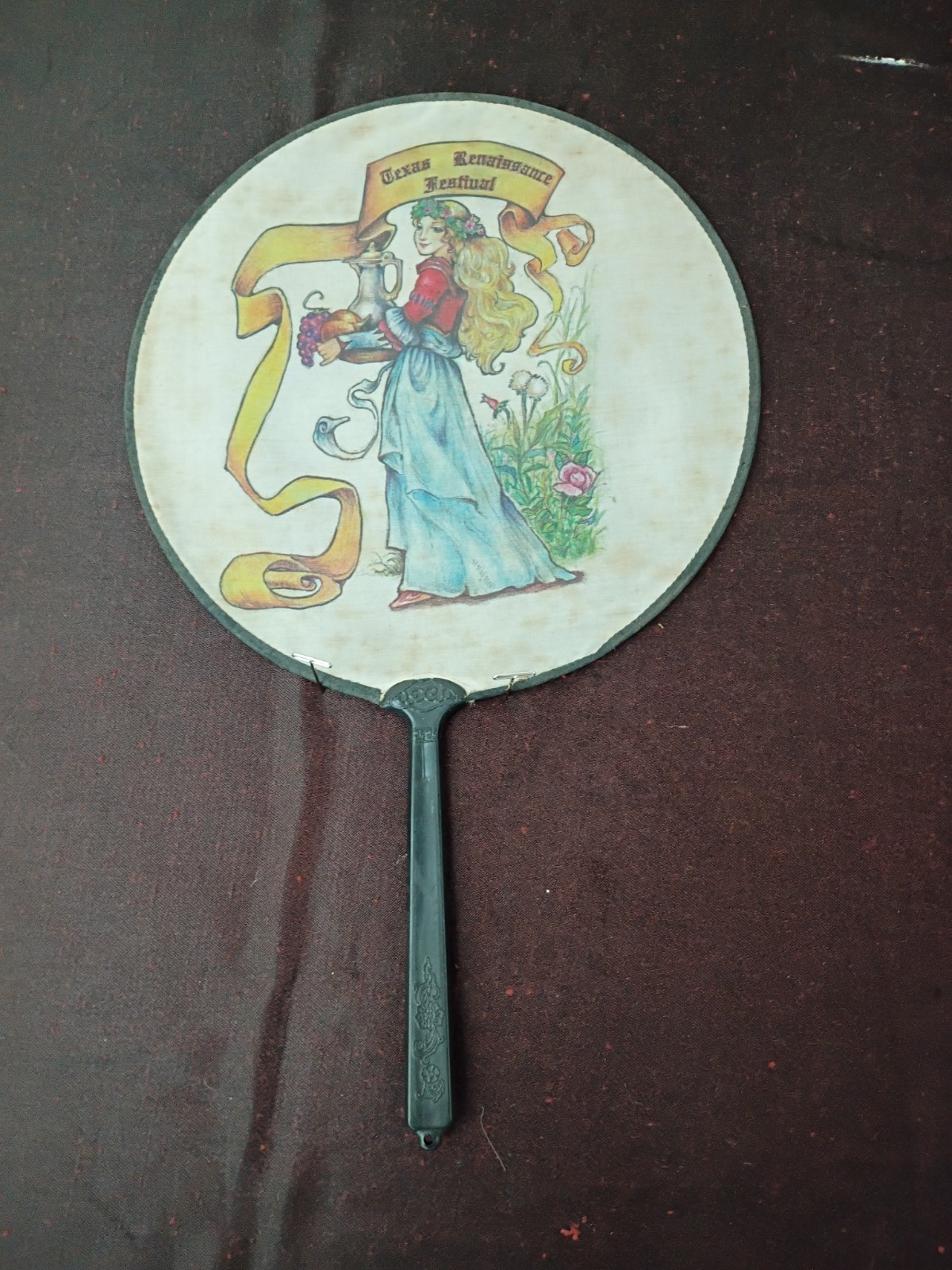 Texas Renaissance Festival Hand Fan 1980’s Vintage Year of the Feast