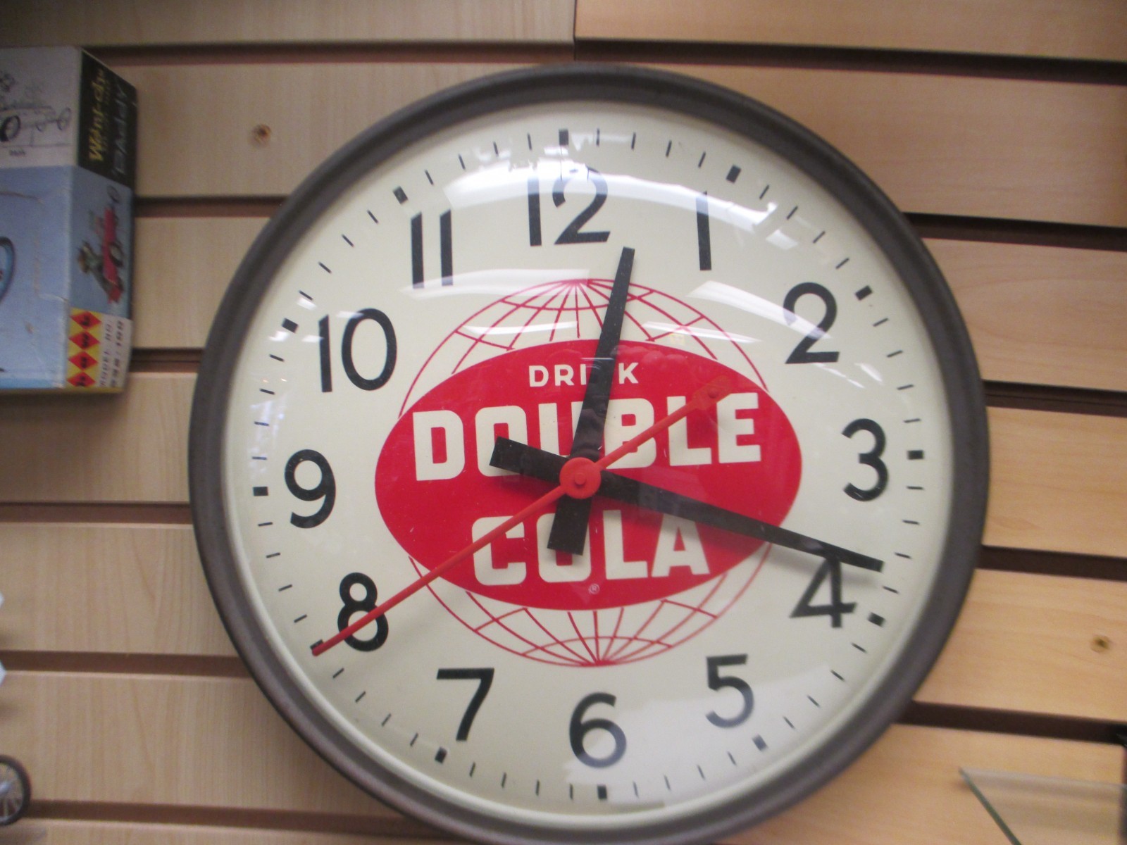 Vintage 1950’s Double Cola Advertising Bubble Glass Clock – Not Working