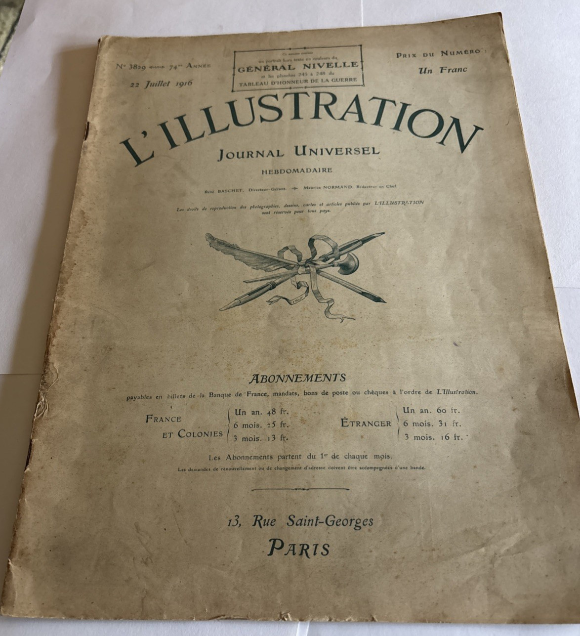 L’ILLUSTRATION 22 Juillet 1916 -French Art News and Culture Magazine Verdun WW1