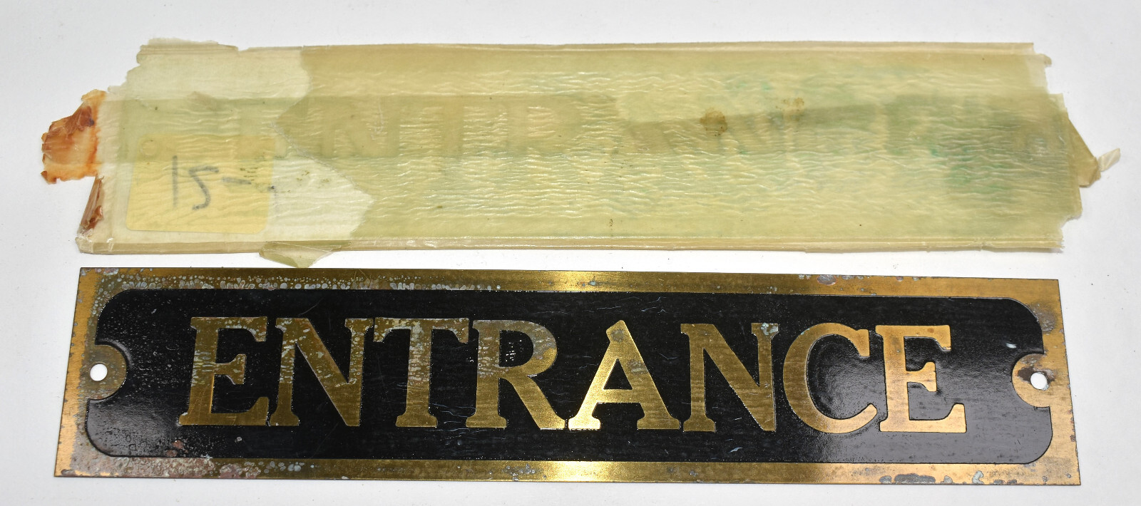 NOS Vintage Naval SHIP Hotel Brass Metal Advertising Door Marker SIGN – ENTRANCE