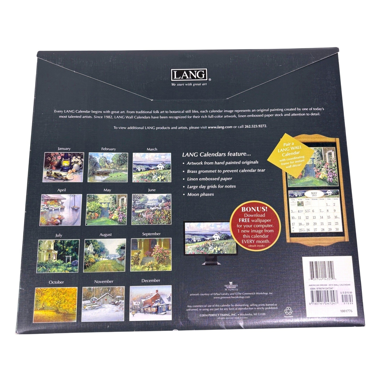 Lang Wall Calendars Paintings Lot of 6 Winget Kinkade Stocks Berry Landry