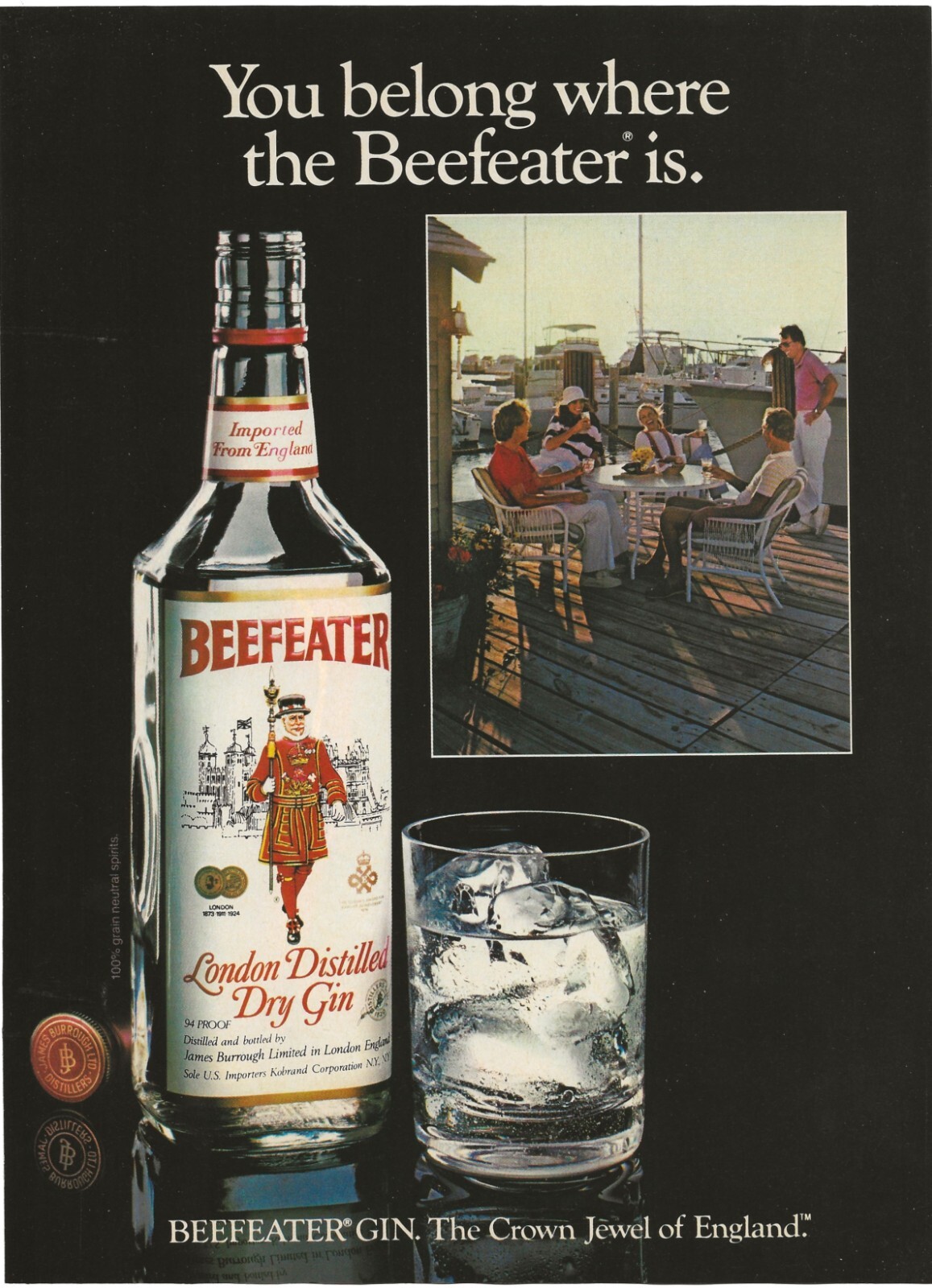 Vintage Print Ad Beefeater London Distilled Dry Gin – Feb 1983 10.75″x8″