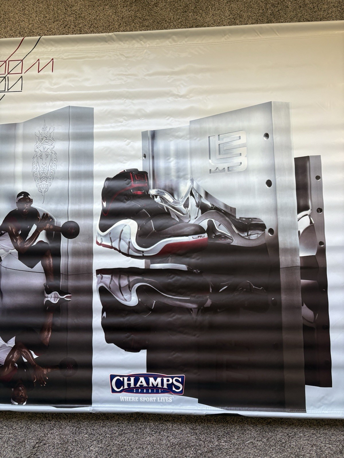 NIKE 2006 LEBRON JAMES 4 SHOE PROMO CHAMPS SPORTS STORE DISPLAY POSTER SIGN