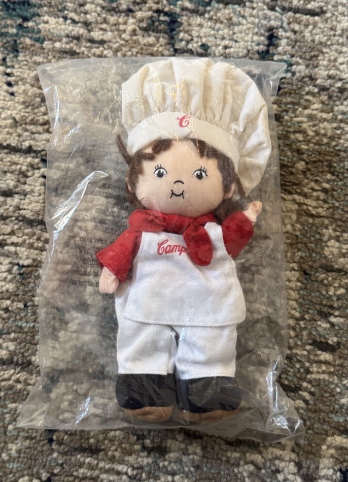 Campbell’s Soup Kids Plush Boy Chef 8” Doll Beanbag Stuffed Vintage
