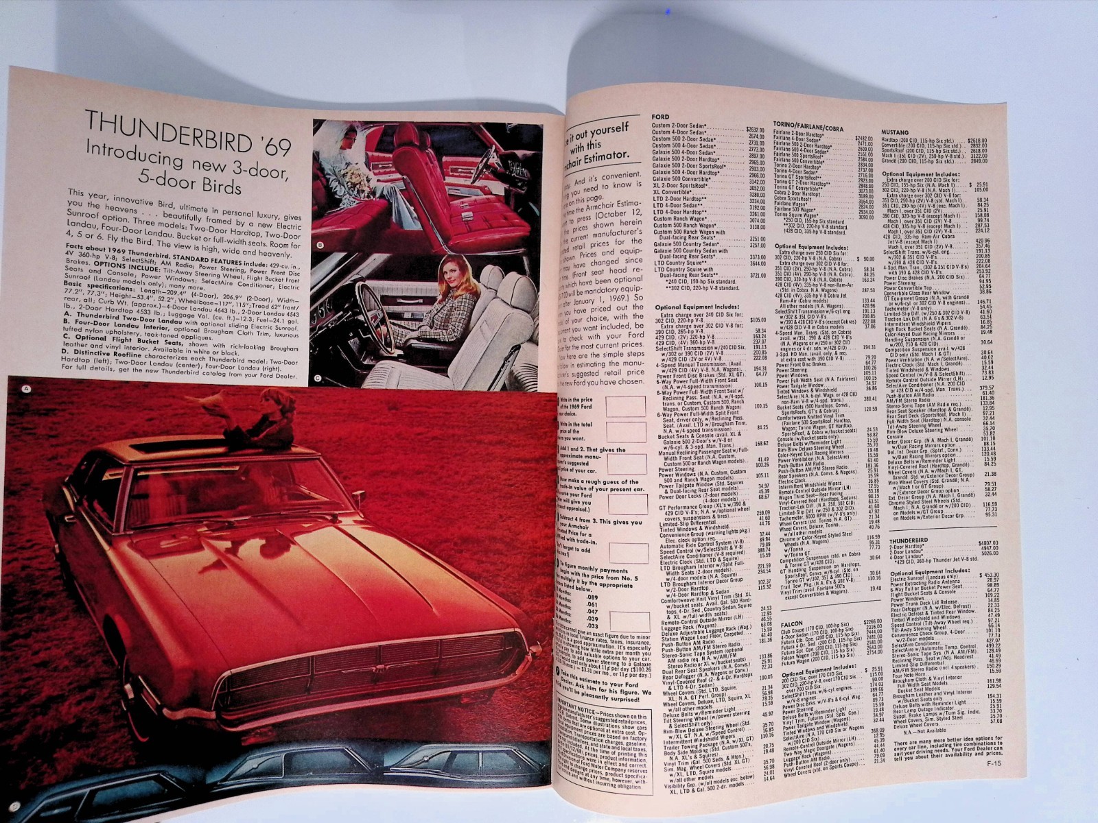 1969 Ford Guide Buyer’s Digest Thunderbird Booklet Print Ad Life Dec 27 1968