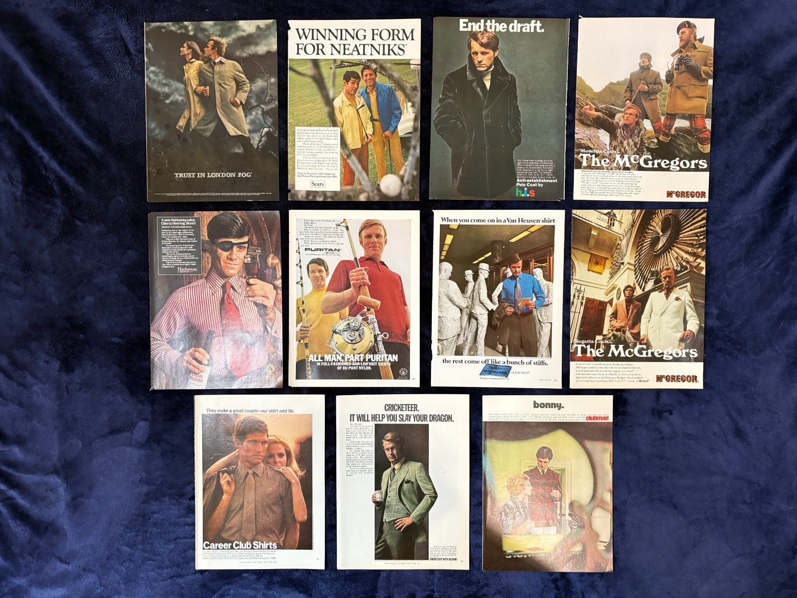 1969 Print Ad Lot of 11 – Men’s Fashions Shirts Coats and Jackets – 11 x 8 READ