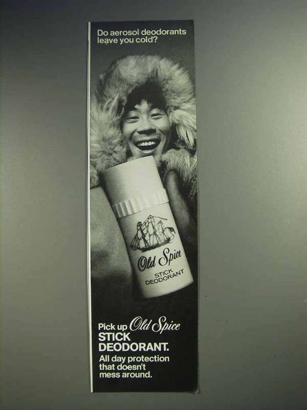 1973 Old Spice Deodorant Ad – Aerosol Leave You Cold?
