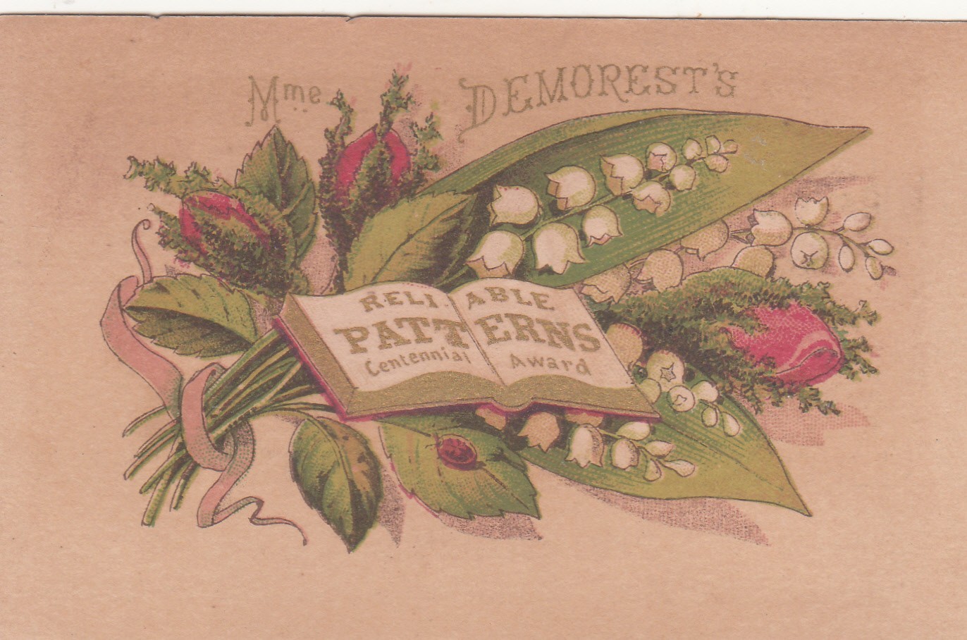 Mme Demorest Patterns Roses James H Allen Books Providence RI Vict Card c1880s